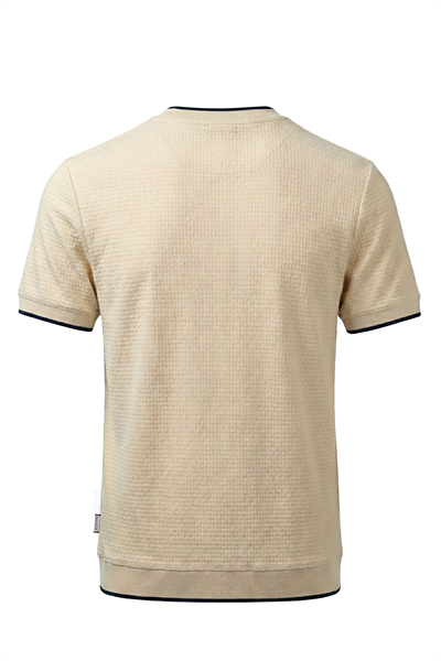 Erkek Triko Görünümlü Bisiklet Yaka Tişört