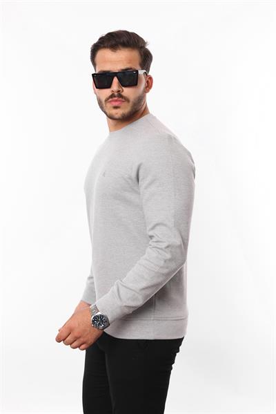 Diagonal Interlok Bisiklet Yaka Sweatshirt – Pamuk Viskon Regular Fit Rugatchi Exclusive