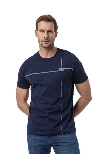 Baskılı Bisiklet Yaka T-Shirt