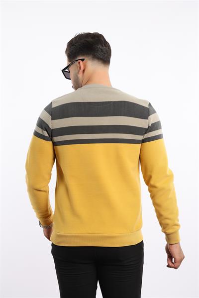 Rugatchi Panolu Selanik Sweatshirt – %100 Pamuk Bisiklet Yaka