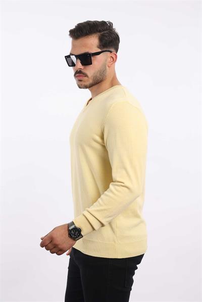 Premium Erkek V Yaka Triko — %100 Pamuk, Nefes Alan Konforlu Kazak