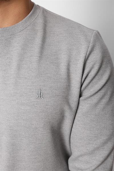 Diagonal Interlok Bisiklet Yaka Sweatshirt – Pamuk Viskon Regular Fit Rugatchi Exclusive