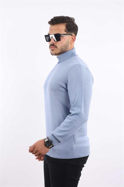 Erkek Balıkçı Yaka Triko Kazak — %100 Pamuk, Klasik