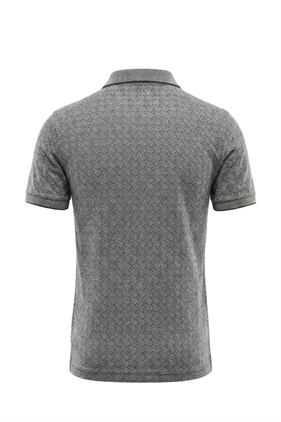 Erkek Kendinden Desenli Jakar Polo