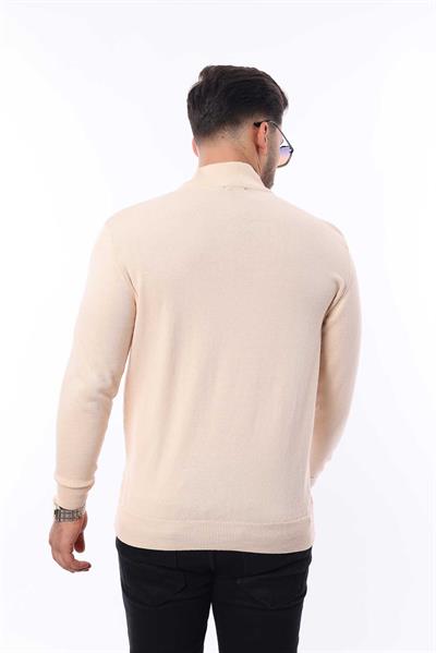 Erkek Yarım Balıkçı Yaka Triko Kazak — %100 Pamuk