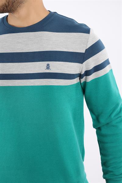 Rugatchi Panolu Selanik Sweatshirt – %100 Pamuk Bisiklet Yaka