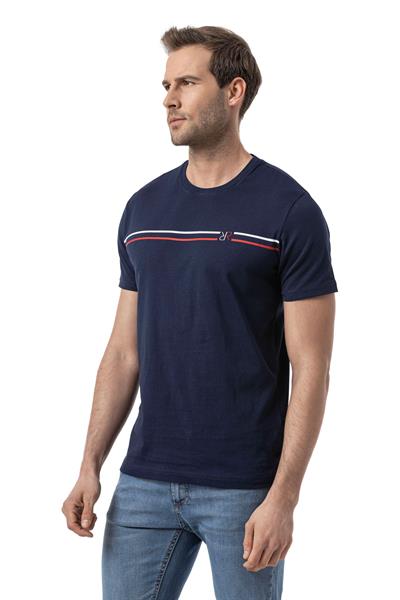 Baskılı Bisiklet Yaka T-Shirt