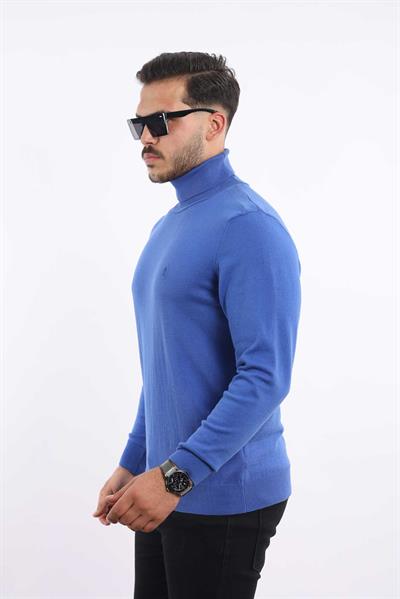 Erkek Balıkçı Yaka Triko Kazak — %100 Pamuk, Klasik