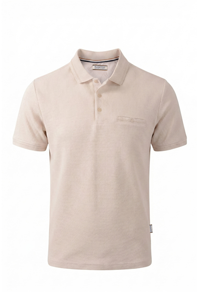 Erkek Waffle Dokulu Cepli Günlük Polo