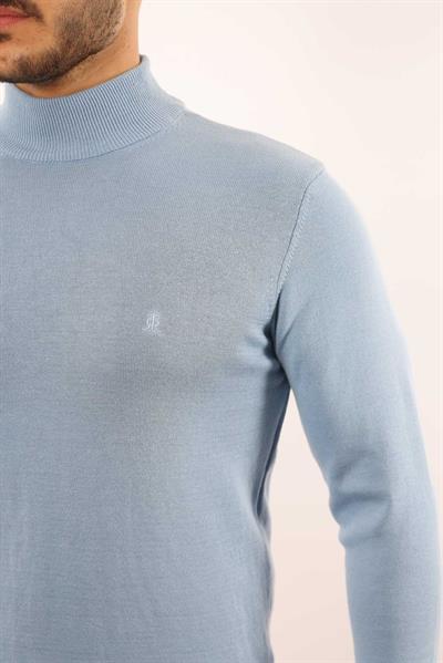 Erkek Yarım Balıkçı Yaka Triko Kazak — %100 Pamuk