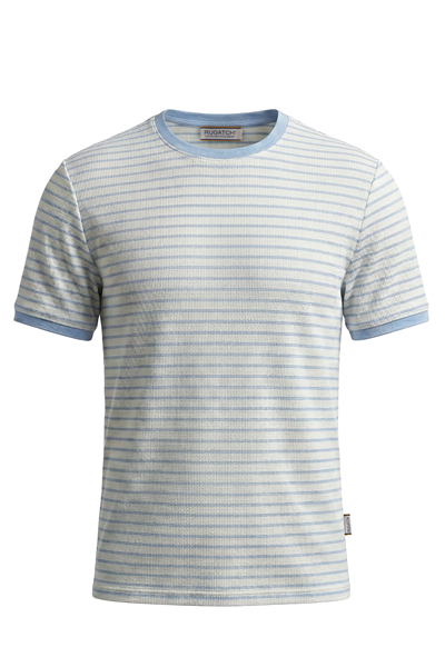 Erkek Waffle Çizgili Dokulu Tişört