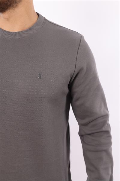 Rugatchi Şardonlu Pike Sweatshirt – %70 Pamuk %30 Viskoz Bisiklet Yaka