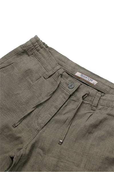 Erkek Keten Dokulu Fermuarlı Şort