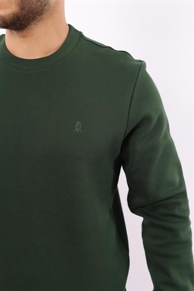 Rugatchi Şardonlu Pike Sweatshirt – %70 Pamuk %30 Viskoz Bisiklet Yaka