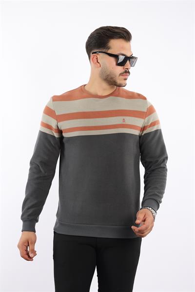 Rugatchi Panolu Selanik Sweatshirt – %100 Pamuk Bisiklet Yaka