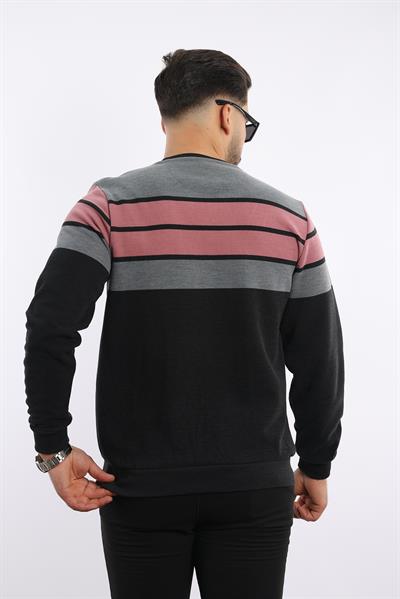 Panolu Selanik Dokuma Bisiklet Yaka Sweatshirt – Pamuk Viskon Regular Fit