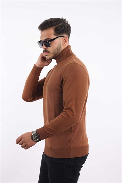 Erkek Balıkçı Yaka Triko Kazak — %100 Pamuk, Klasik