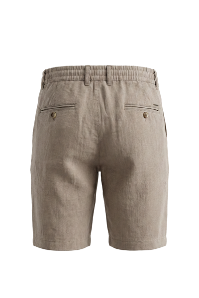 Erkek Keten Dokulu Fermuarlı Şort