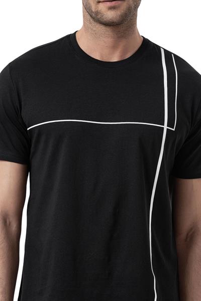 Baskılı Bisiklet Yaka T-Shirt