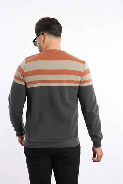 Rugatchi Panolu Selanik Sweatshirt – %100 Pamuk Bisiklet Yaka