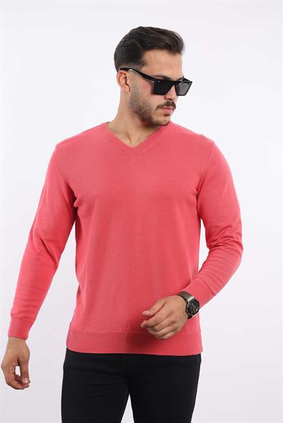 Premium Erkek V Yaka Triko — %100 Pamuk, Nefes Alan Konforlu Kazak