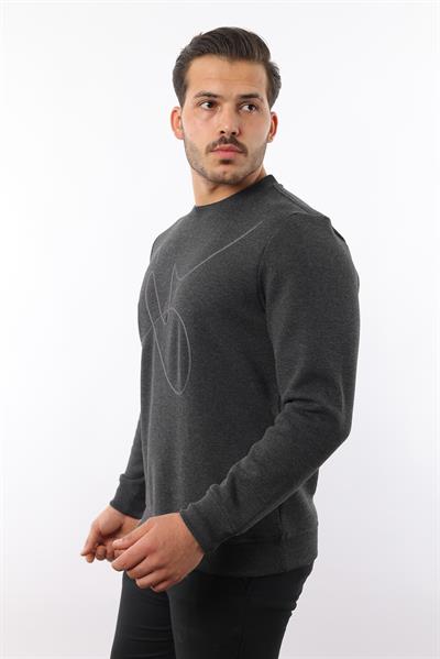 3 İplik Şardonlu Bisiklet Yaka Sweatshirt – Pamuk Viskon Regular Fit Rugatchi Exclusive
