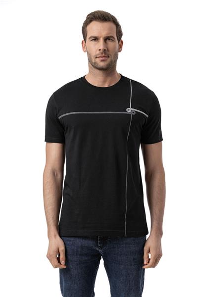 Baskılı Bisiklet Yaka T-Shirt