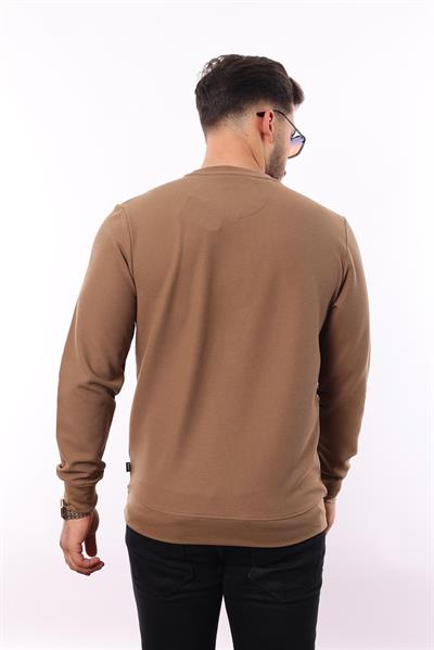 Waffle Dokuma Bisiklet Yaka Sweatshirt – Pamuk Viskon Regular Fit Rugatchi Exclusive