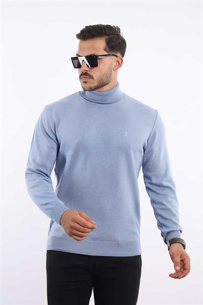 Erkek Balıkçı Yaka Triko Kazak — %100 Pamuk, Klasik