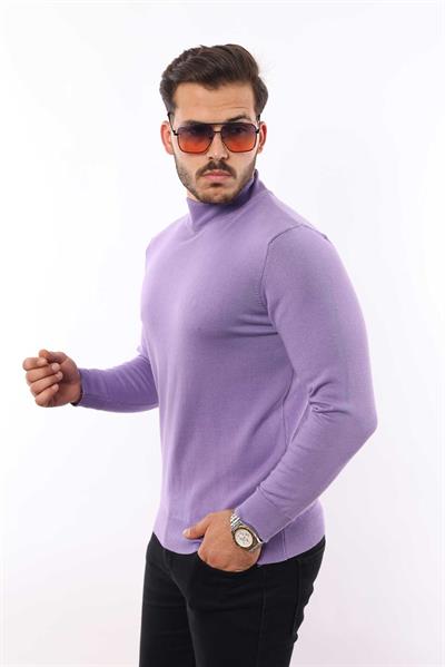 Erkek Yarım Balıkçı Yaka Triko Kazak — %100 Pamuk