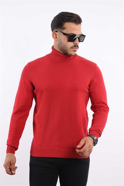 Erkek Balıkçı Yaka Triko Kazak — %100 Pamuk, Klasik