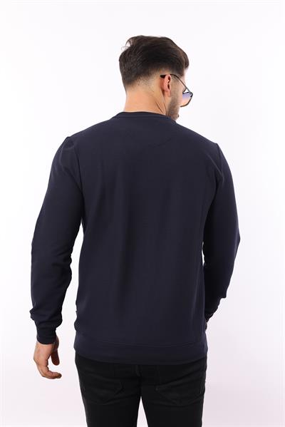 Waffle Dokuma Bisiklet Yaka Sweatshirt – Pamuk Viskon Regular Fit Rugatchi Exclusive