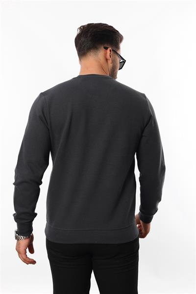 Diagonal Interlok Bisiklet Yaka Sweatshirt – Pamuk Viskon Regular Fit Rugatchi Exclusive