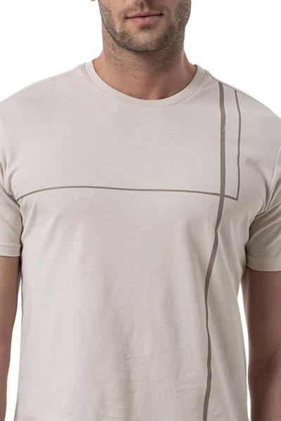 Baskılı Bisiklet Yaka T-Shirt