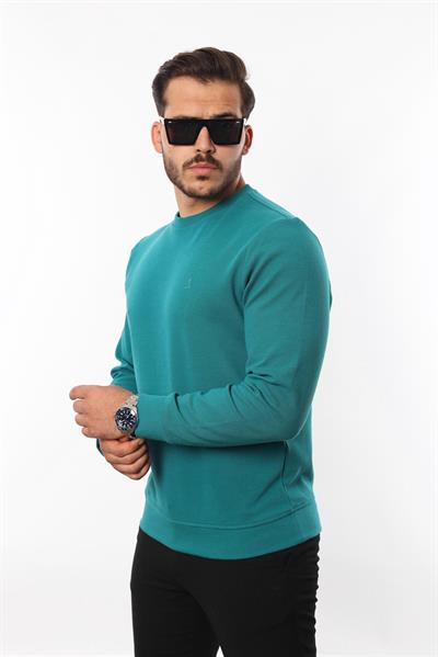 Diagonal Interlok Bisiklet Yaka Sweatshirt – Pamuk Viskon Regular Fit Rugatchi Exclusive