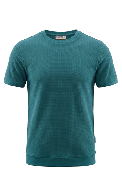 Erkek Waffle Dokulu Bisiklet Yaka Tişört