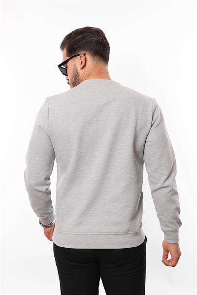Diagonal Interlok Bisiklet Yaka Sweatshirt – Pamuk Viskon Regular Fit Rugatchi Exclusive