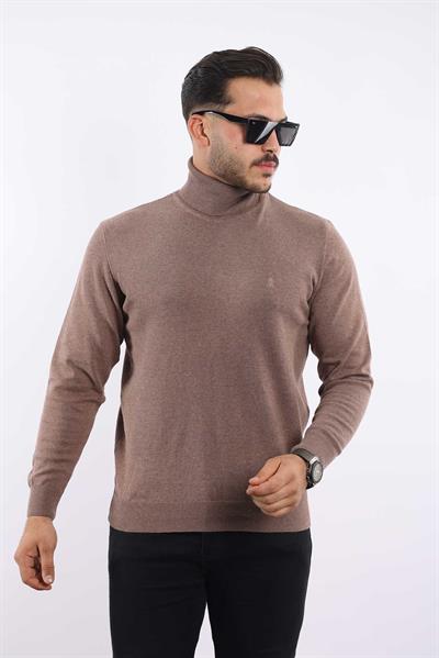 Erkek Balıkçı Yaka Triko Kazak — %100 Pamuk, Klasik