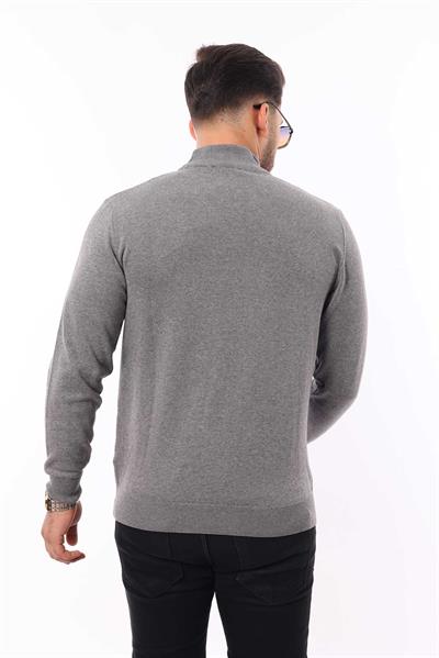 Erkek Yarım Balıkçı Yaka Triko Kazak — %100 Pamuk