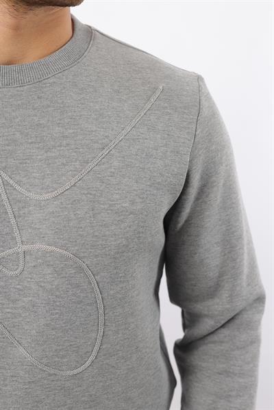 3 İplik Şardonlu Bisiklet Yaka Sweatshirt – Pamuk Viskon Regular Fit Rugatchi Exclusive