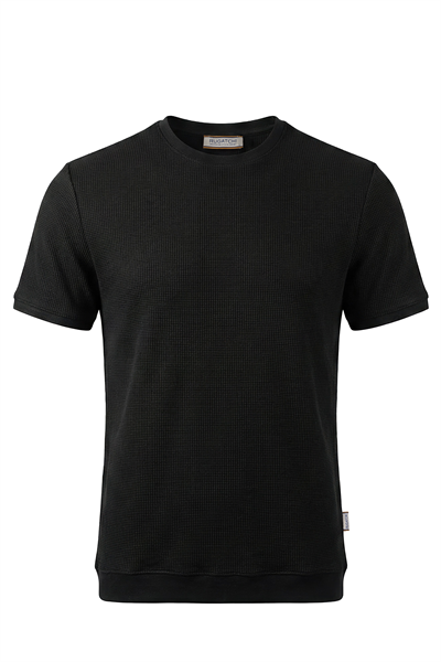 Erkek Waffle Dokulu Bisiklet Yaka Tişört