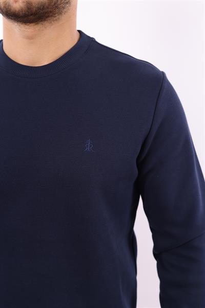 Rugatchi Şardonlu Pike Sweatshirt – %70 Pamuk %30 Viskoz Bisiklet Yaka