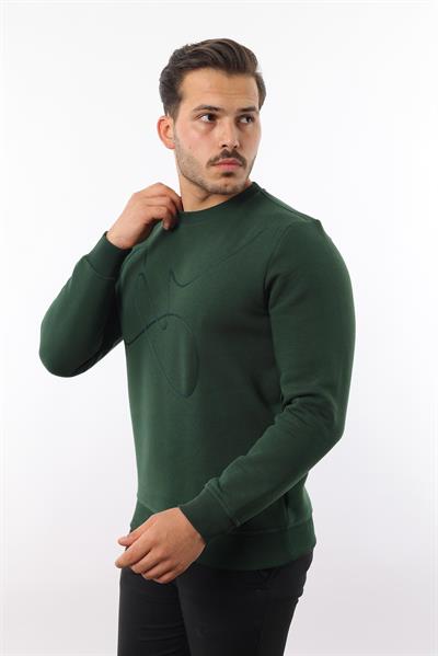 3 İplik Şardonlu Bisiklet Yaka Sweatshirt – Pamuk Viskon Regular Fit Rugatchi Exclusive