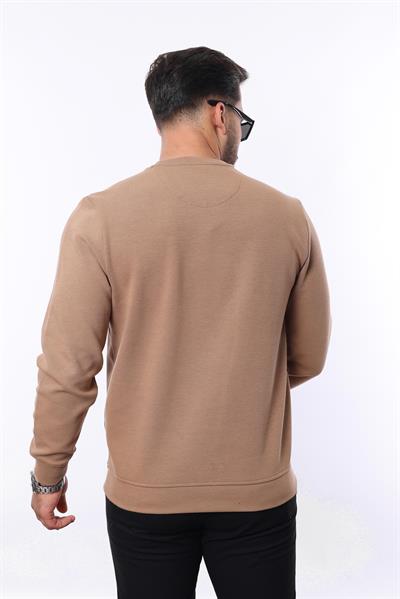 Diagonal Interlok Bisiklet Yaka Sweatshirt – Pamuk Viskon Regular Fit Rugatchi Exclusive