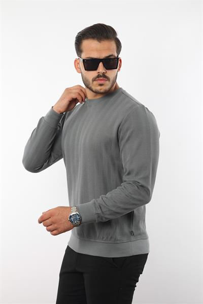 Rugatchi Jakarlı Sweatshirt – %70 Pamuk %30 Viskoz Bisiklet Yaka