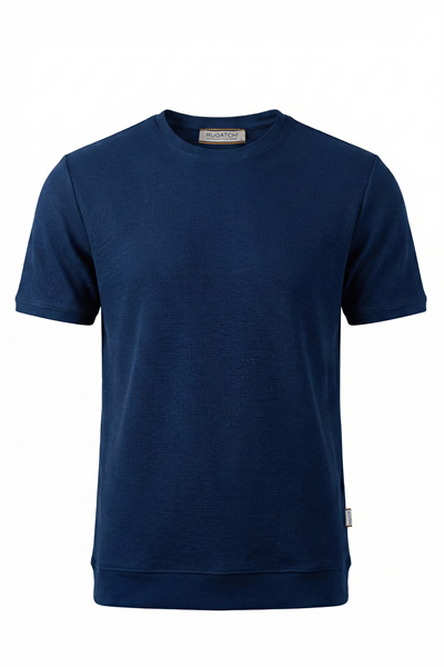 Erkek Waffle Dokulu Bisiklet Yaka Tişört