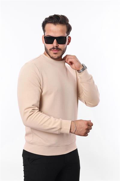 Diagonal Interlok Bisiklet Yaka Sweatshirt – Pamuk Viskon Regular Fit Rugatchi Exclusive