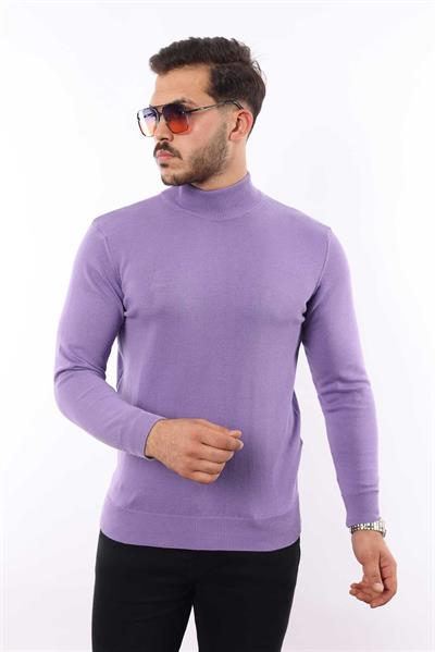 Erkek Yarım Balıkçı Yaka Triko Kazak — %100 Pamuk