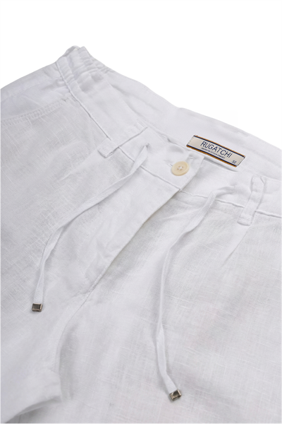 Erkek Keten Dokulu Fermuarlı Şort