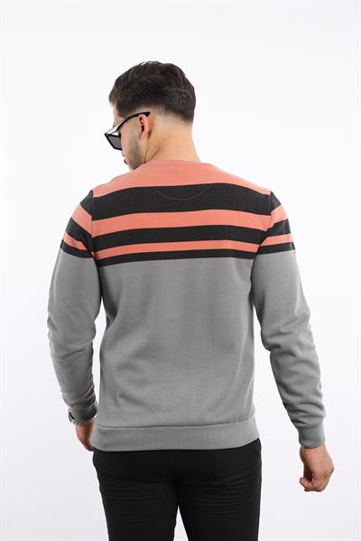 Rugatchi Panolu Selanik Sweatshirt – %100 Pamuk Bisiklet Yaka